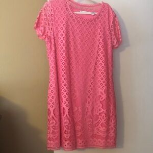 Elegant Pink Lace Dress